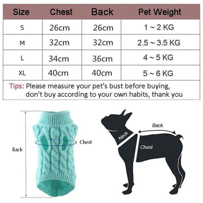 Puppy Dog Jumper Winter Warm Knitted Sweater Pet Clothes Small Dogs Coat Thermal XL - Beige
