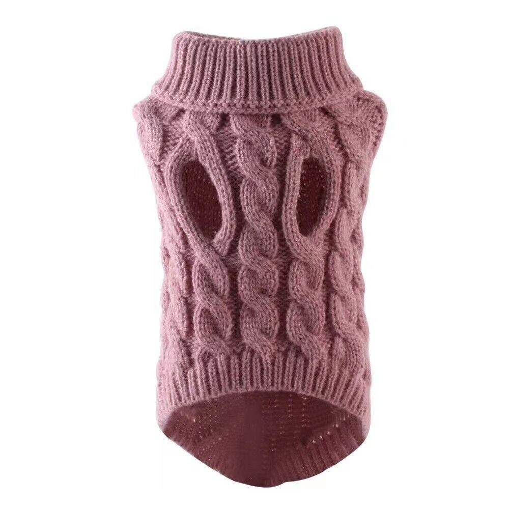 Puppy Dog Jumper Winter Warm Knitted Sweater Pet Clothes Small Dogs Coat Thermal XL - Blue