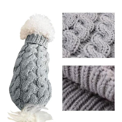 Puppy Dog Jumper Winter Warm Knitted Sweater Pet Clothes Small Dogs Coat Thermal XL - Blue