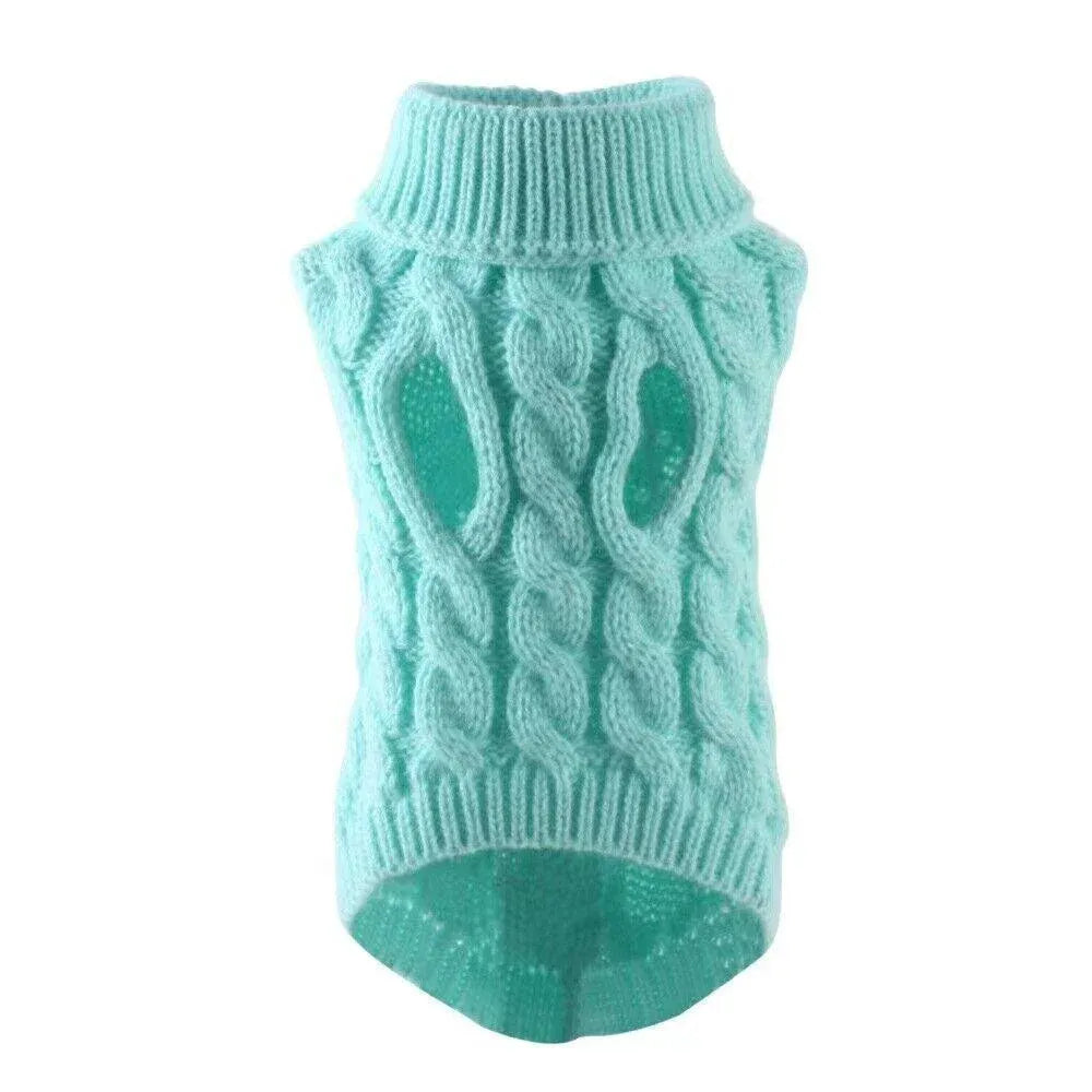 Puppy Dog Jumper Winter Warm Knitted Sweater Pet Clothes Small Dogs Coat Thermal XL - Leather Pink