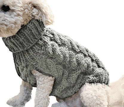 Puppy Dog Jumper Winter Warm Knitted Sweater Pet Clothes Small Dogs Coat Thermal XL - Leather Pink