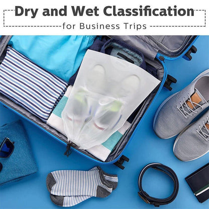 25PCS Portable Travel Shoe Bags Sport Storage Pouch Drawstring Dust Organizer - Black-30*35cm