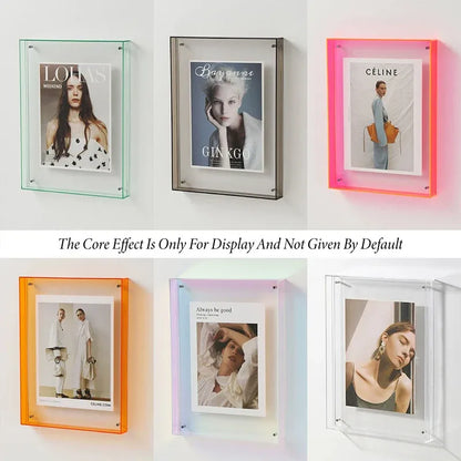 Acrylic Photo Frame Double-Sided Clear Display with Screw Mount – 16x21cm - Transparent