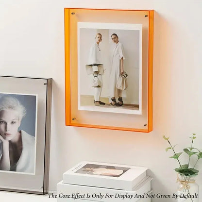 Acrylic Photo Frame Double-Sided Clear Display with Screw Mount – 16x21cm - Transparent