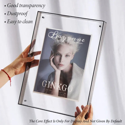 Acrylic Photo Frame Double-Sided Clear Display with Screw Mount – 16x21cm - Transparent