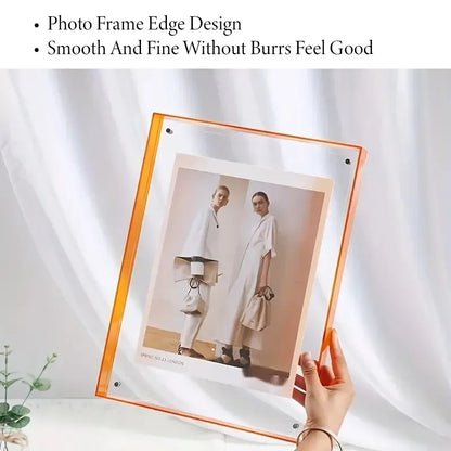 Acrylic Photo Frame Double-Sided Clear Display with Screw Mount – 16x21cm - Transparent