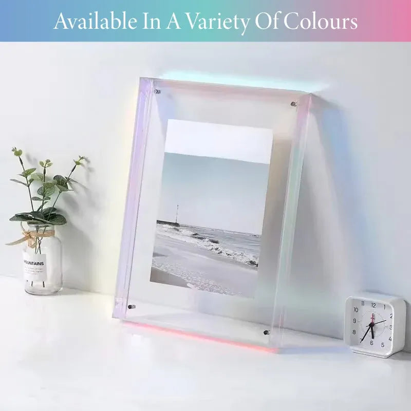 Acrylic Photo Frame Double-Sided Clear Display with Screw Mount – 16x21cm - Transparent