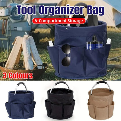 Portable Handheld Collapsible Tool Organizer Storage Box for Home Workshop Tools - Black