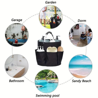 Portable Handheld Collapsible Tool Organizer Storage Box for Home Workshop Tools - Black