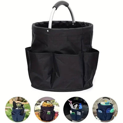 Portable Handheld Collapsible Tool Organizer Storage Box for Home Workshop Tools - Black