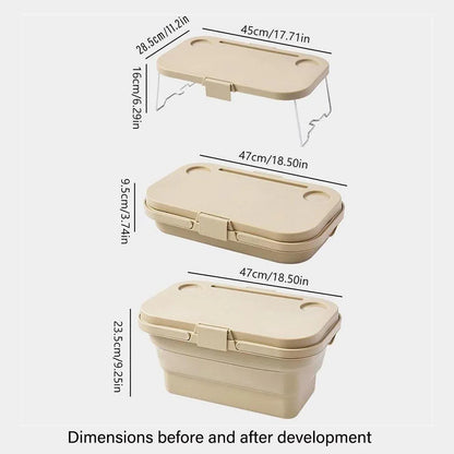 Outdoor Picnic Basket Camping Portable Handheld Storage Basket with Lid Foldable