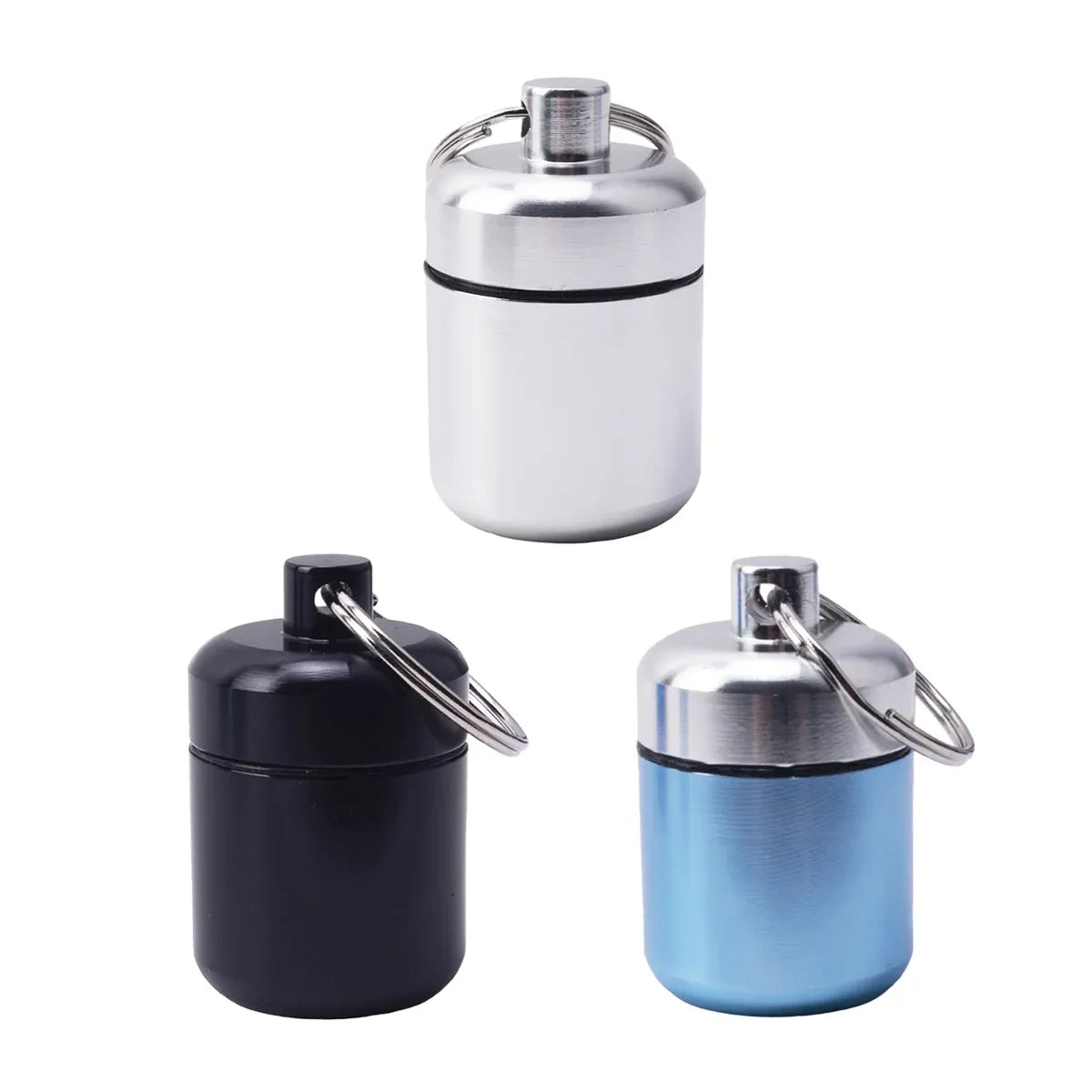 6Pcs Mini Sealed Metal Aluminum Tin Small Item Storage Jar Container Box Use - Black
