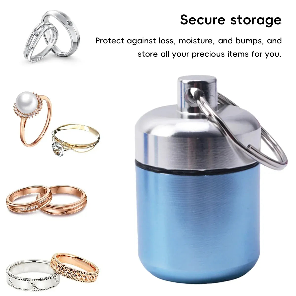 6Pcs Mini Sealed Metal Aluminum Tin Small Item Storage Jar Container Box Use - Black
