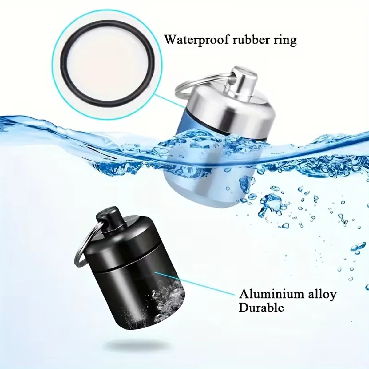 6Pcs Mini Sealed Metal Aluminum Tin Small Item Storage Jar Container Box Use - Black