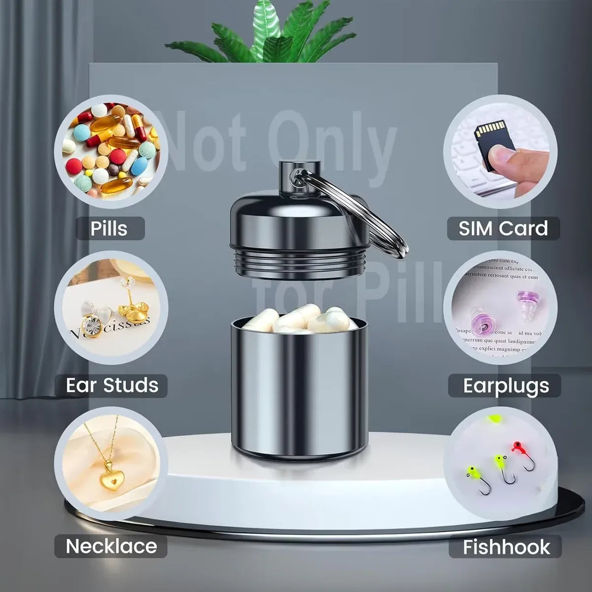 6Pcs Mini Sealed Metal Aluminum Tin Small Item Storage Jar Container Box Use - Black