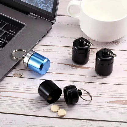 6Pcs Mini Sealed Metal Aluminum Tin Small Item Storage Jar Container Box Use - Black