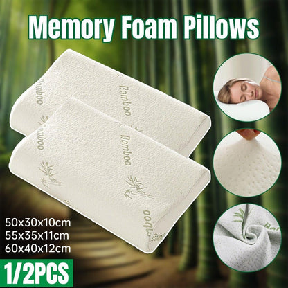 1/2PCS Memory Foam Neck Pillow Wavy Contour Slow Rebound Pillow - 50x30x10cm-2pcs