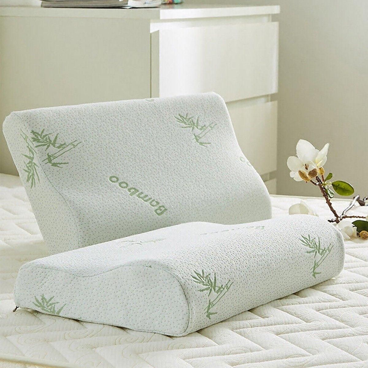 1/2PCS Memory Foam Neck Pillow Wavy Contour Slow Rebound Pillow - 50x30x10cm-2pcs