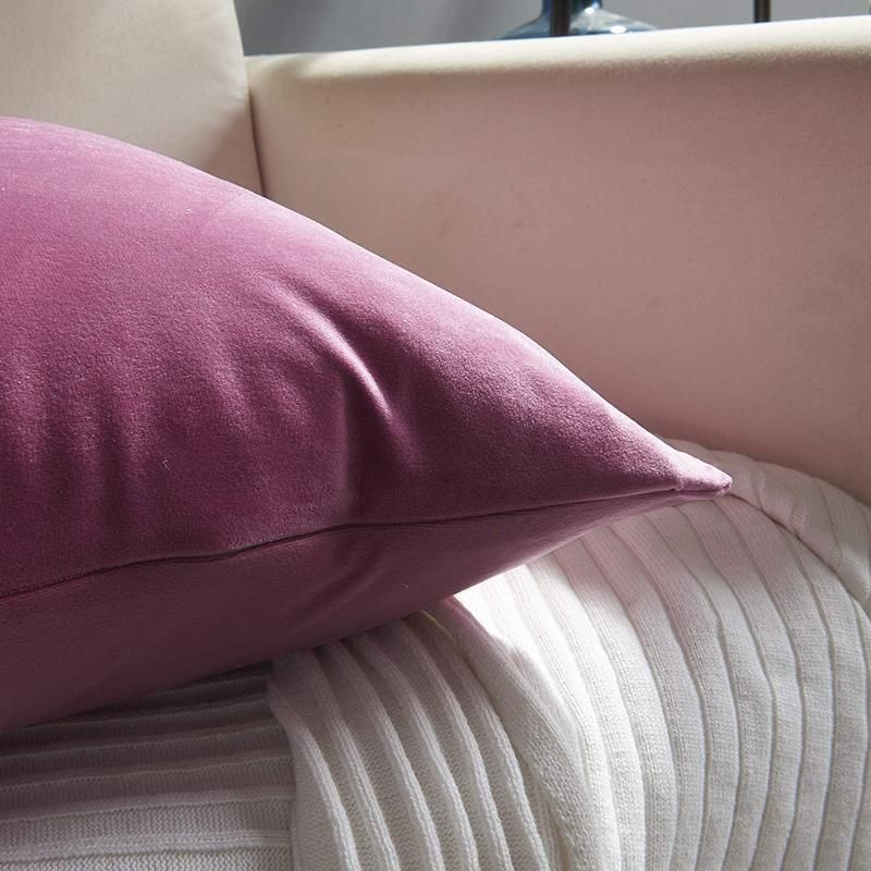 45cm*45cm Multicoloured Plain Solid Colour Cushion Cover Decorative Pillow Case - Beige