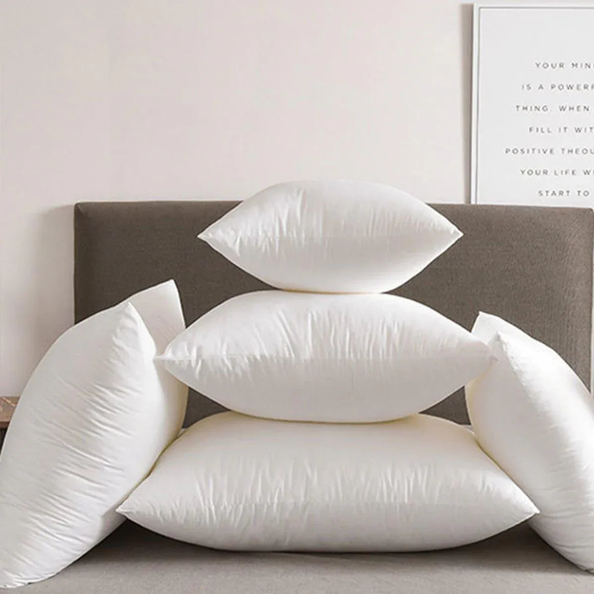 2pcs High Quality Square Pillow Inserts Soft Cushion Fillers Hotel Grade Use - 60x60cm