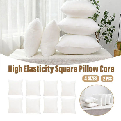 2pcs High Quality Square Pillow Inserts Soft Cushion Fillers Hotel Grade Use - 65x65cm