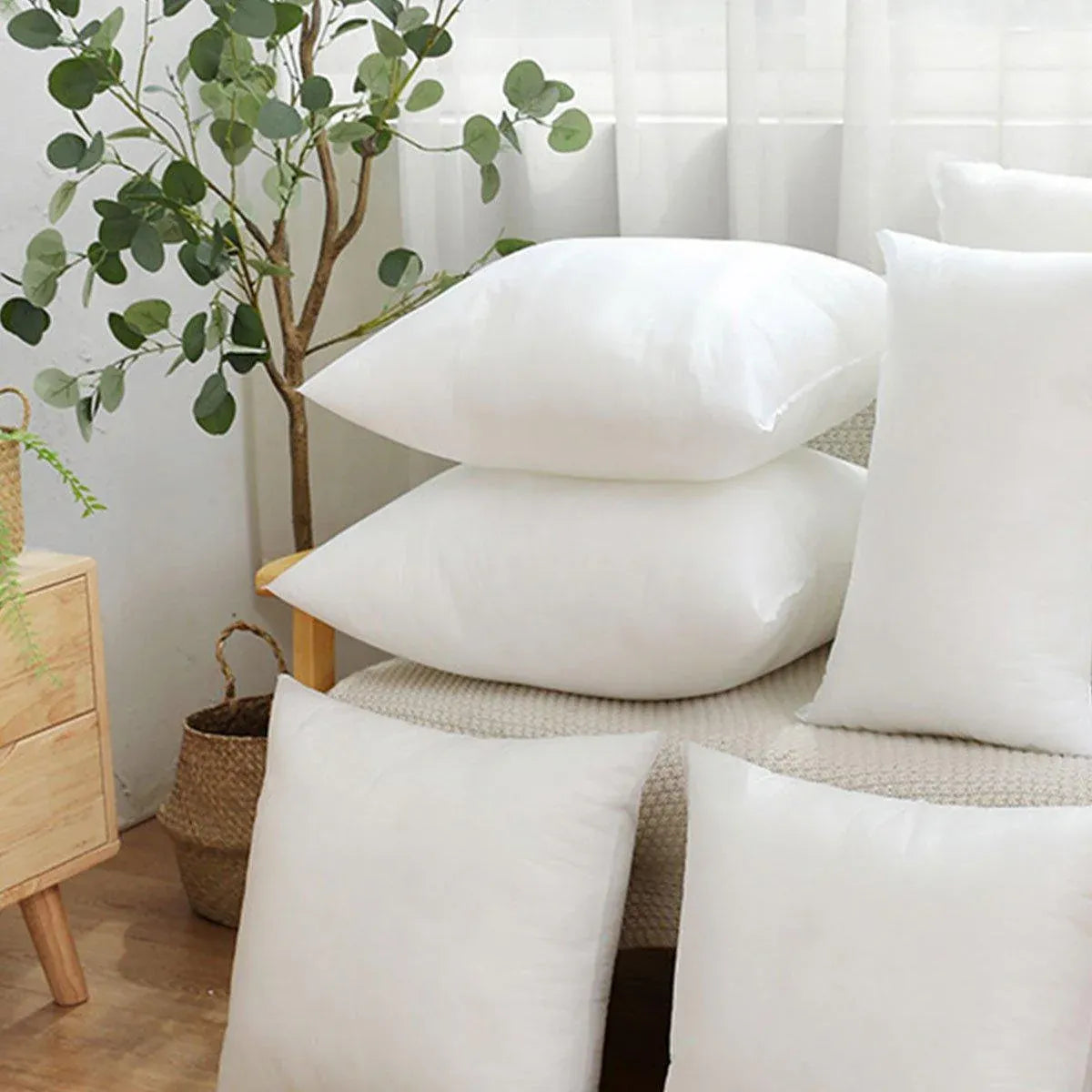 2pcs High Quality Square Pillow Inserts Soft Cushion Fillers Hotel Grade Use - 65x65cm