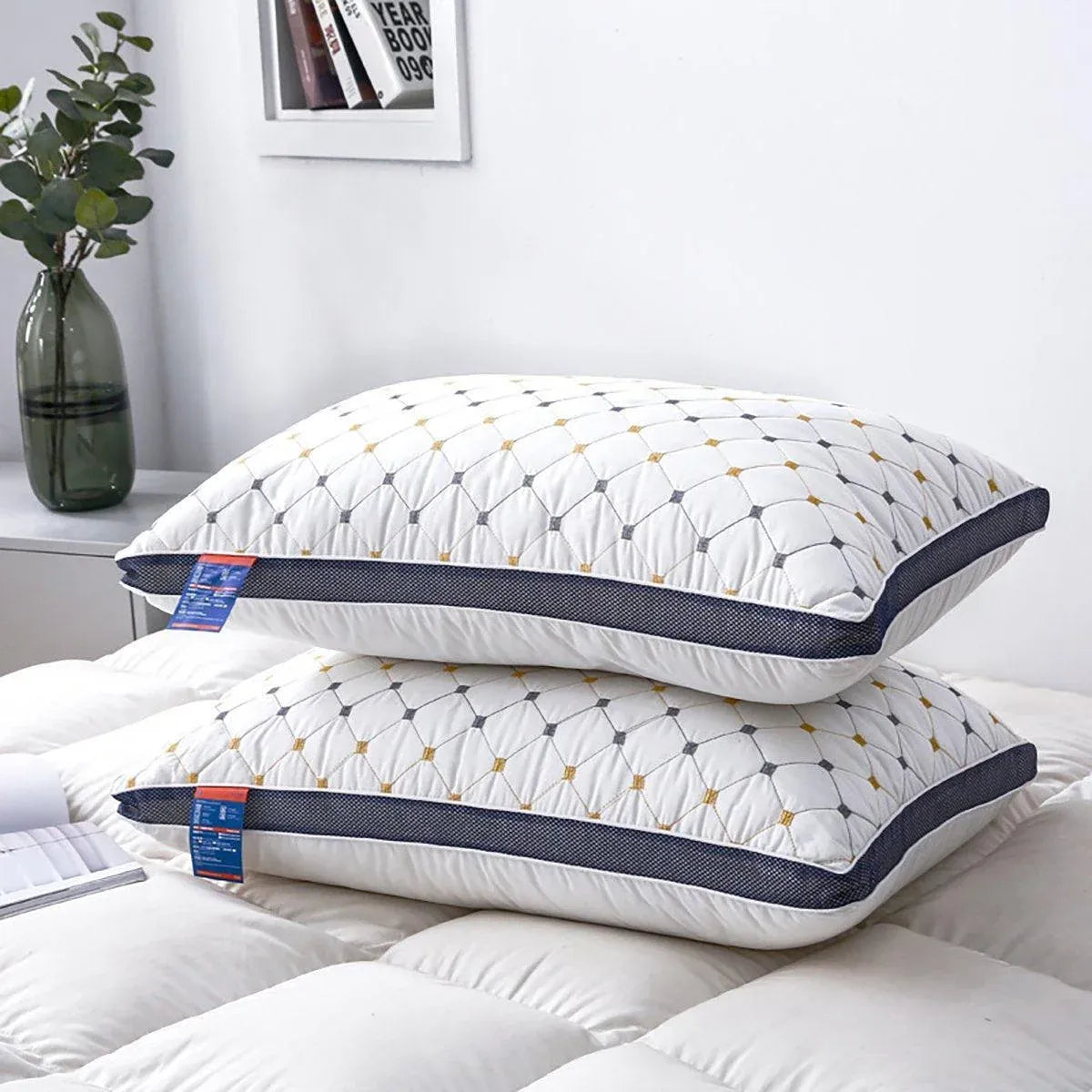 1/2PCS Hotel Style Polyester Fibre Pillow Washable High Rebound Support - 700g
