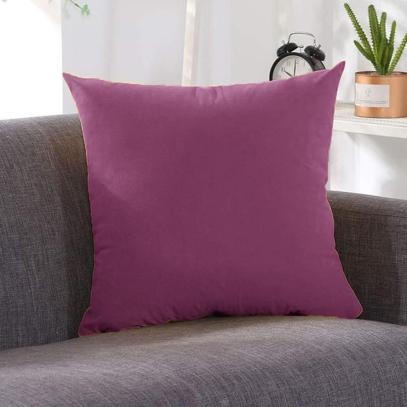 45cm*45cm Multicoloured Plain Solid Colour Cushion Cover Decorative Pillow Case - Dark Purple
