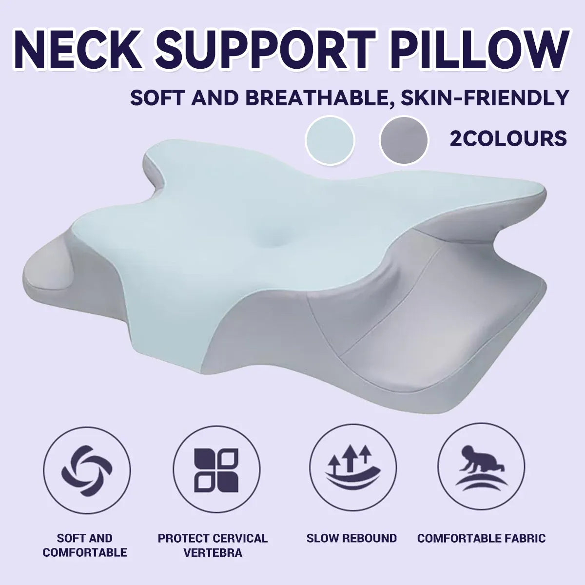 Memory Foam Butterfly Neck Pillow for Enhanced Comfort and Sleep Positioning