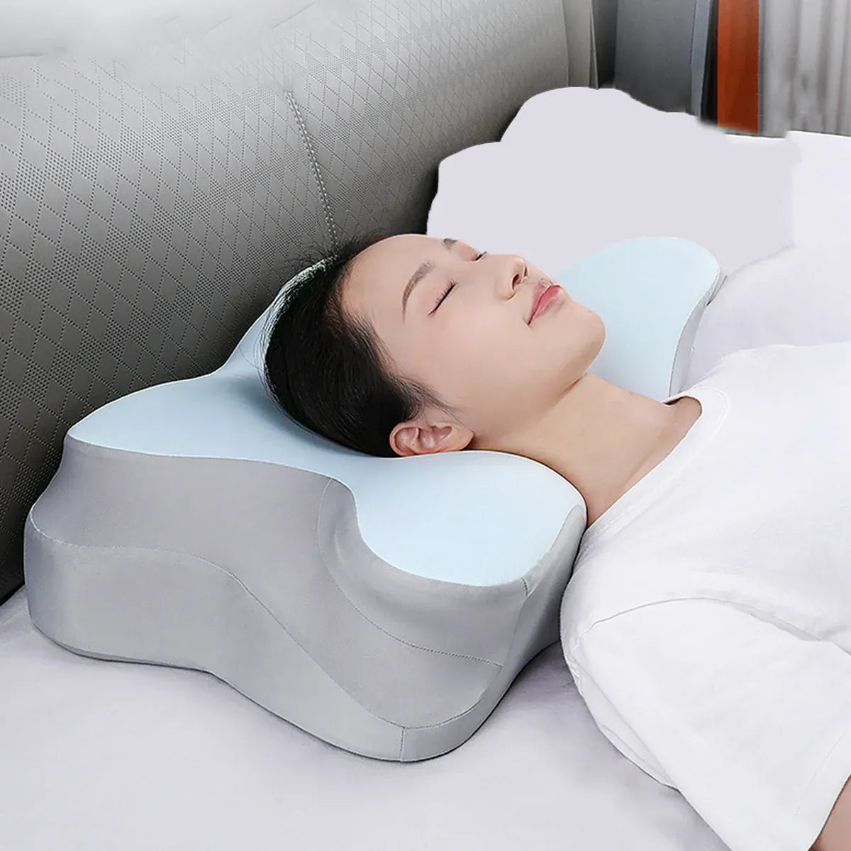 Memory Foam Butterfly Neck Pillow for Enhanced Comfort and Sleep Positioning
