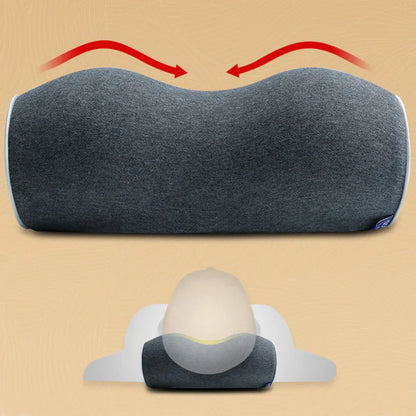 Ergonomic Memory Foam Neck Support Pillow Soft Cotton Cover for Home and Travel