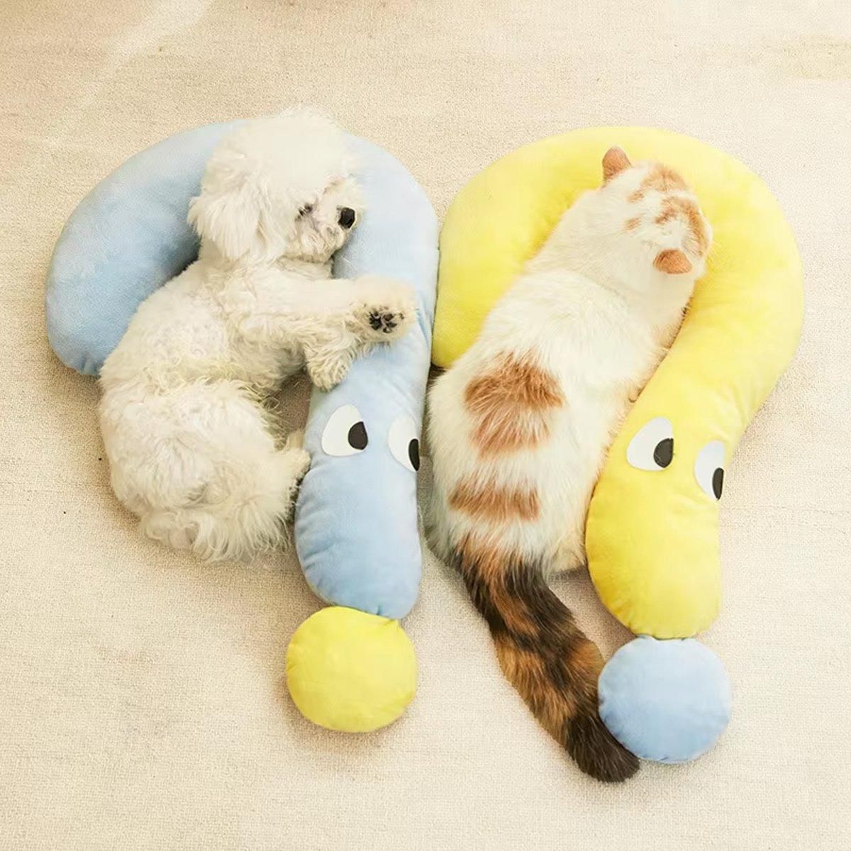 Soft Plush Pet Pillow for Dogs Cats Sleeping Cuddle Pillow Comfort Cushion - Yellow