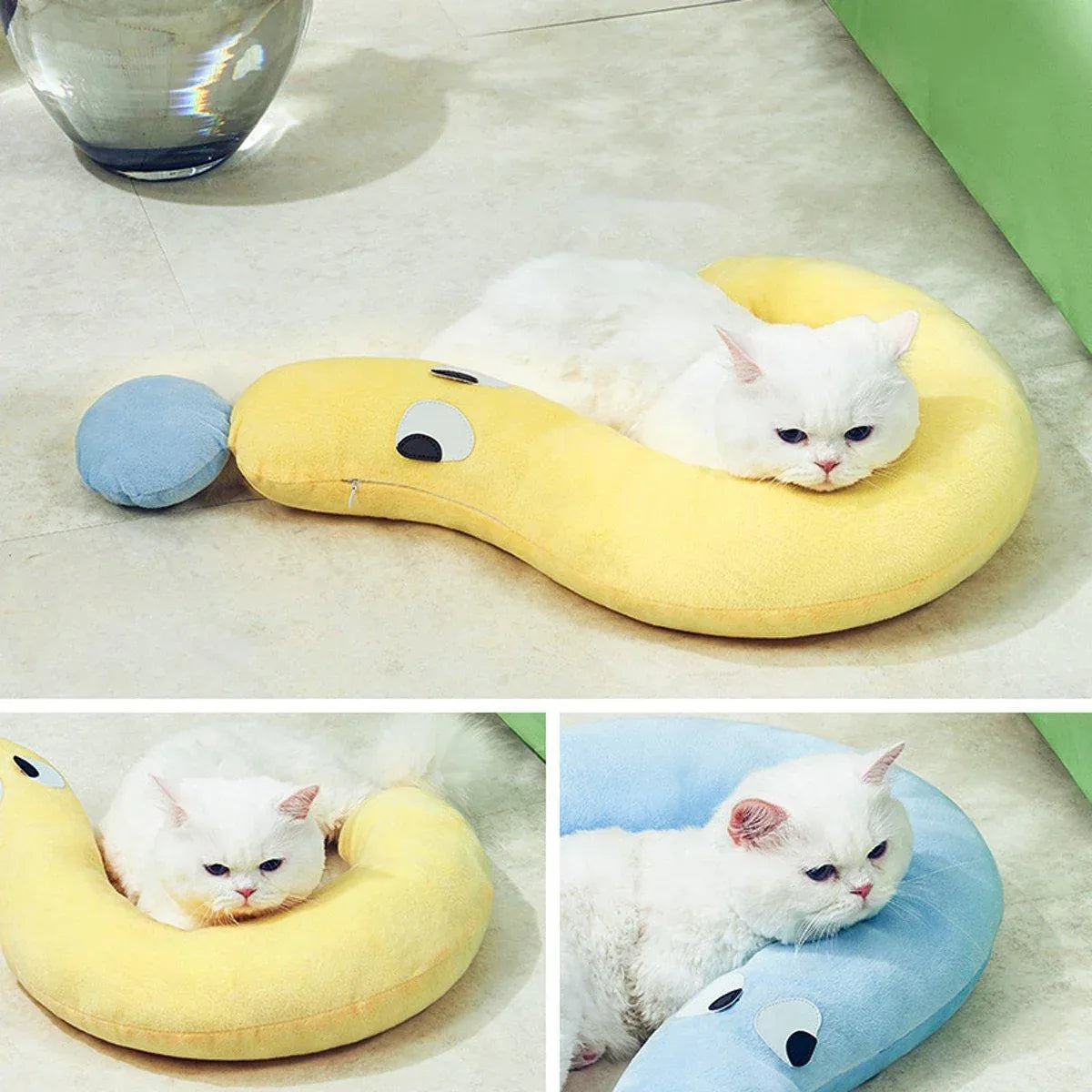 Soft Plush Pet Pillow for Dogs Cats Sleeping Cuddle Pillow Comfort Cushion - Yellow