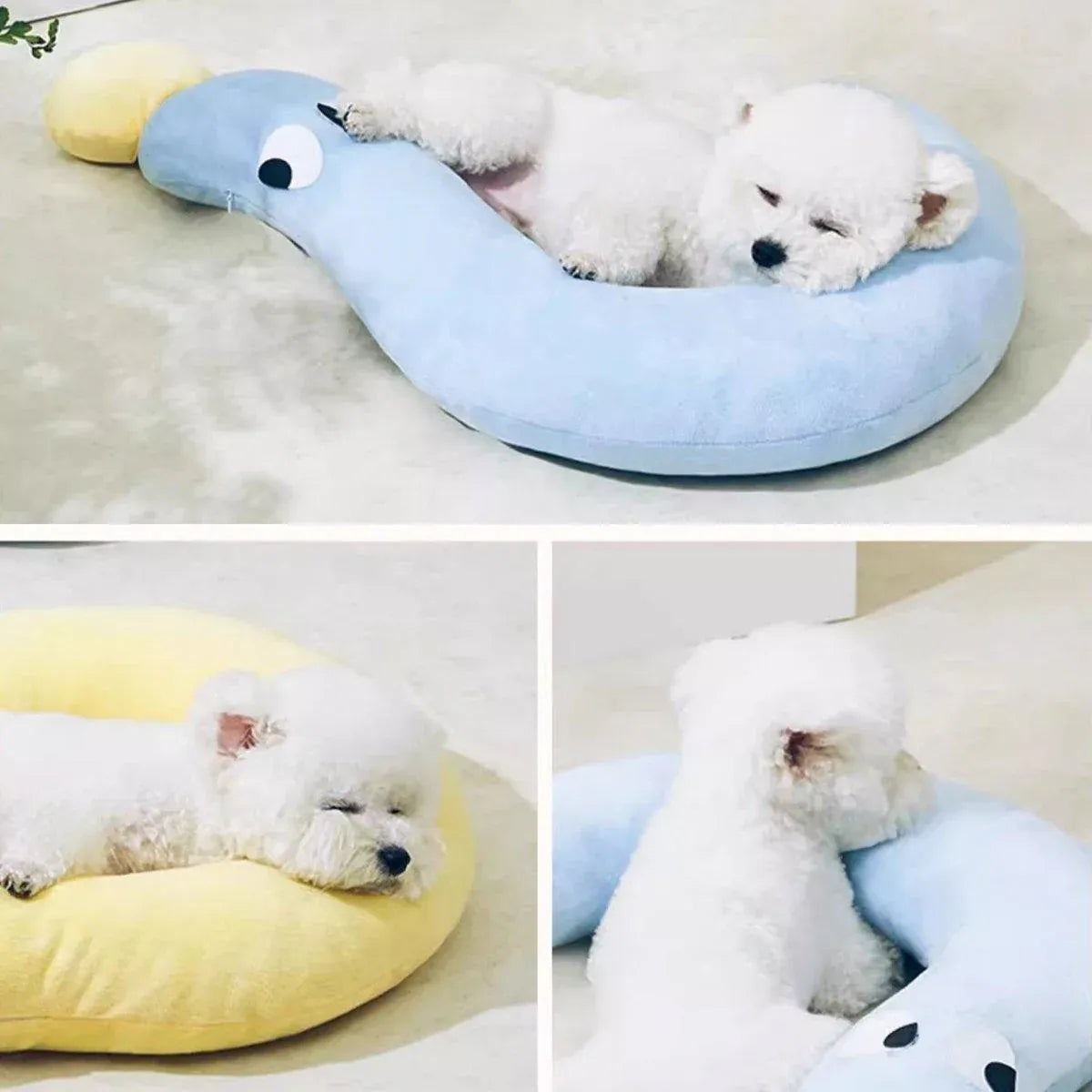 Soft Plush Pet Pillow for Dogs Cats Sleeping Cuddle Pillow Comfort Cushion - Yellow