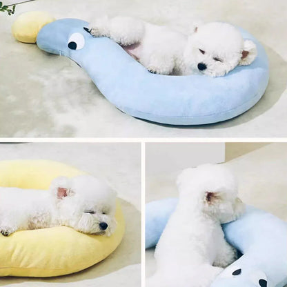 Soft Plush Pet Pillow for Dogs Cats Sleeping Cuddle Pillow Comfort Cushion - Yellow
