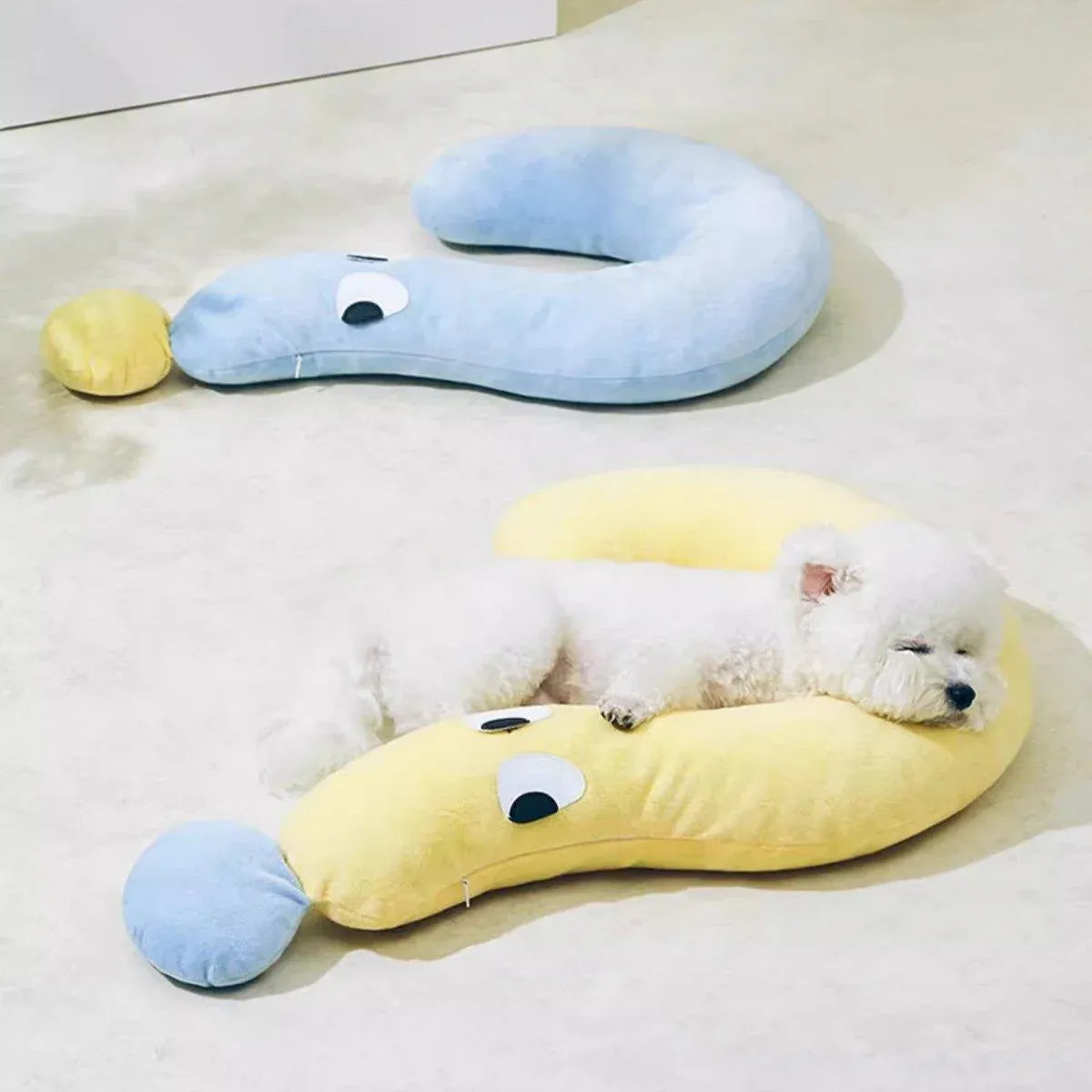 Soft Plush Pet Pillow for Dogs Cats Sleeping Cuddle Pillow Comfort Cushion - Yellow