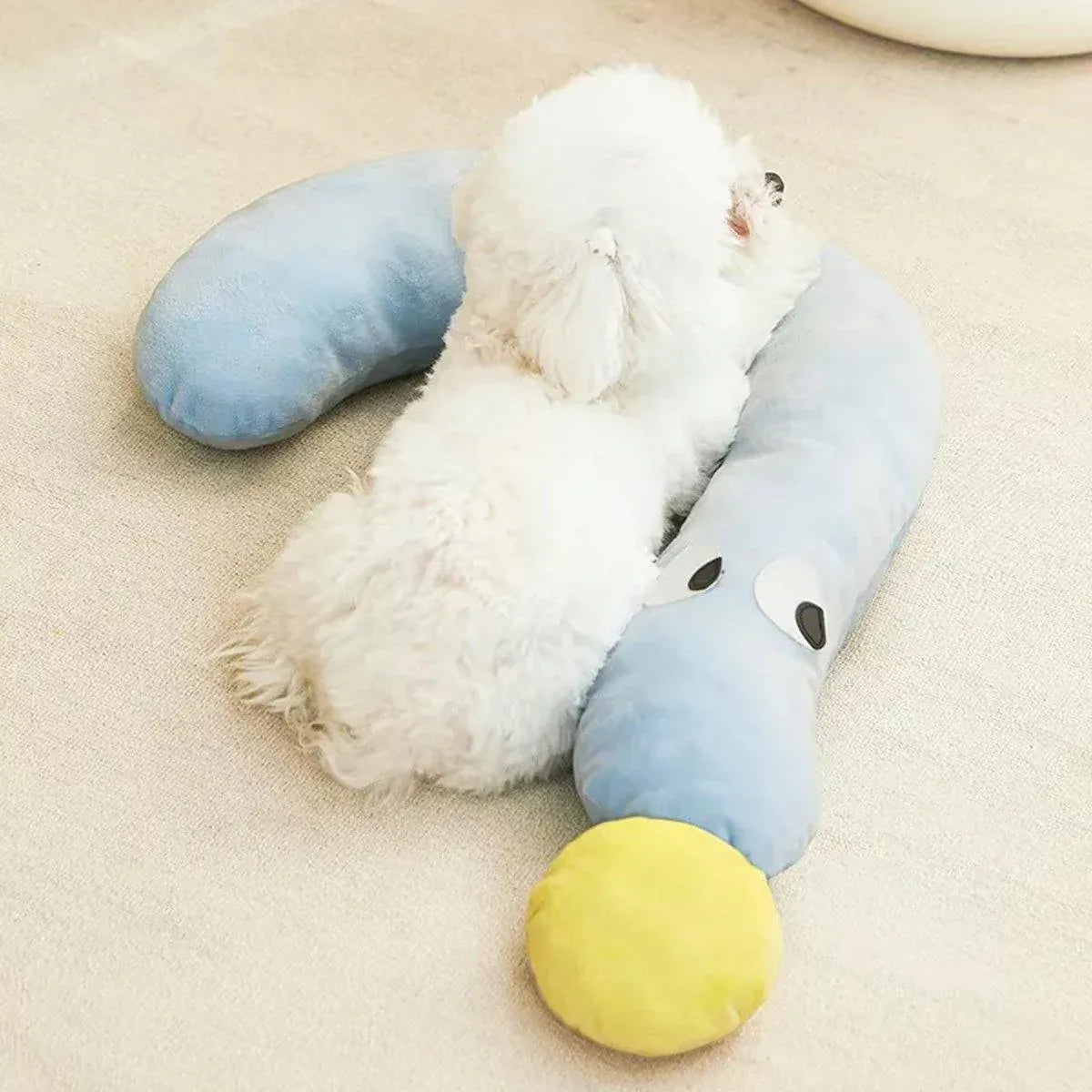 Soft Plush Pet Pillow for Dogs Cats Sleeping Cuddle Pillow Comfort Cushion - Yellow
