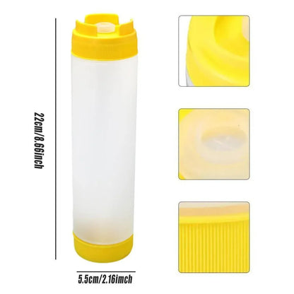 16oz Plastic Sauce Dispenser Bottles Large Capacity Double-ended Squeeze Bottles - Red