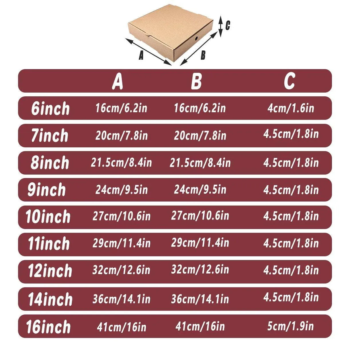 25pcs Break Resistant Pizza Boxes for Cooking Takeout and Food Delivery Needs - 10inch