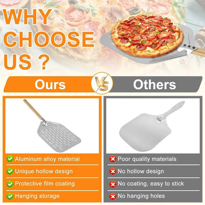 12inch Pizza Shovel with Wood Handle Non-Stick Pizza Peel Shovel Baking Tool
