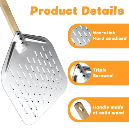 12inch Pizza Shovel with Wood Handle Non-Stick Pizza Peel Shovel Baking Tool