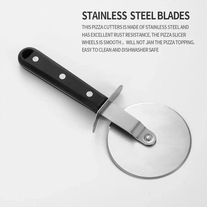 Stainless Steel Pizza Knife Cutter Kitchen Baking Tool Round Slicer for Dough