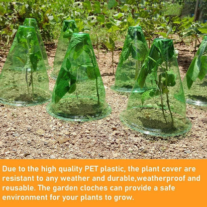 12PCS Clear Garden Plant Protector Bell Covers Round for Frost Birds Weather