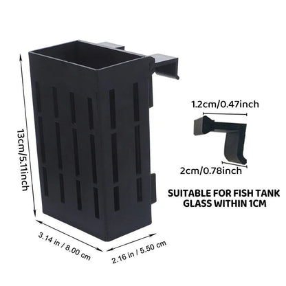 Hydroponic Plant Storage Rack Fish Tank Decoration Square Aquarium Basket Holder - White