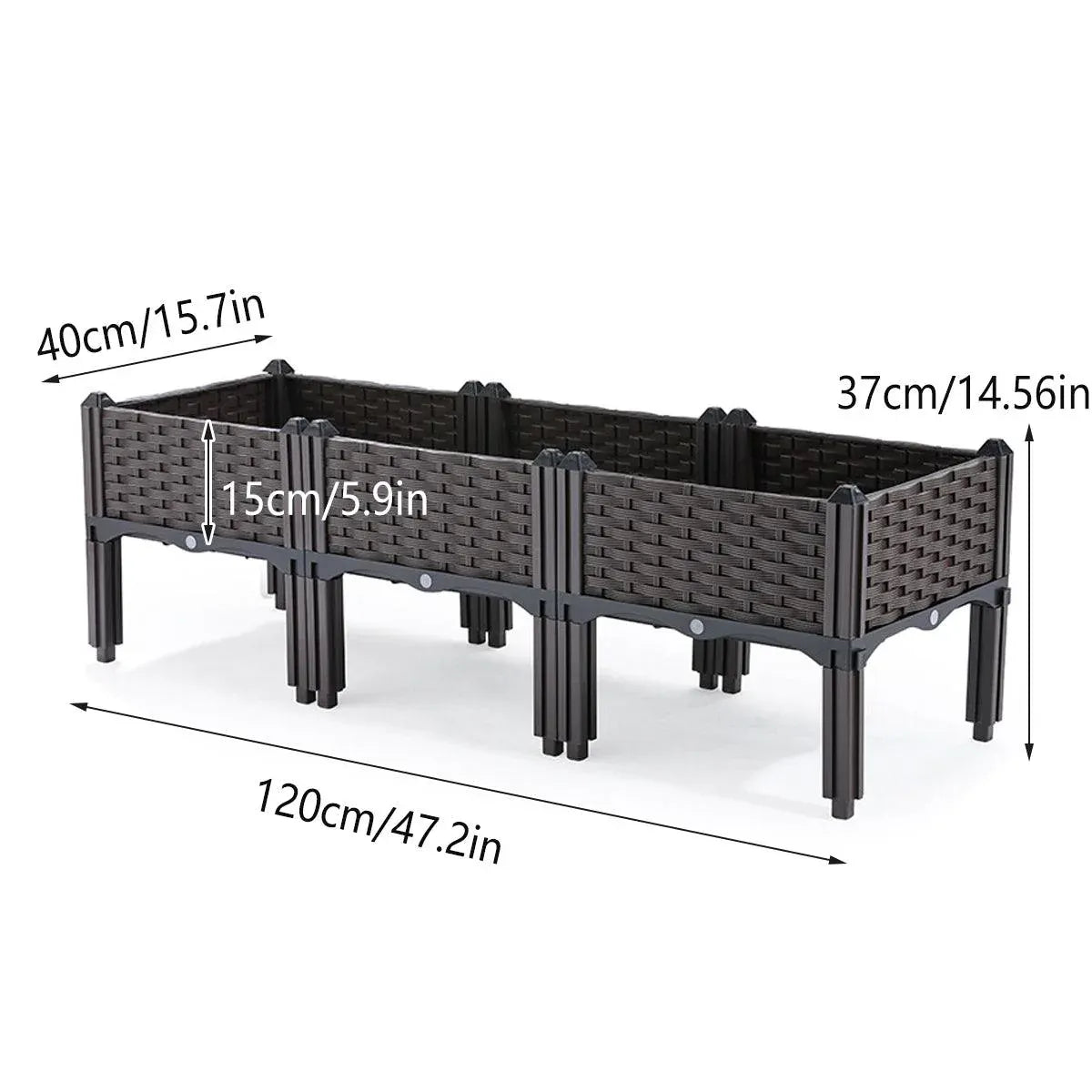 Outdoor Rectangular Balcony Vegetable Planter Box Garden Flower Planting