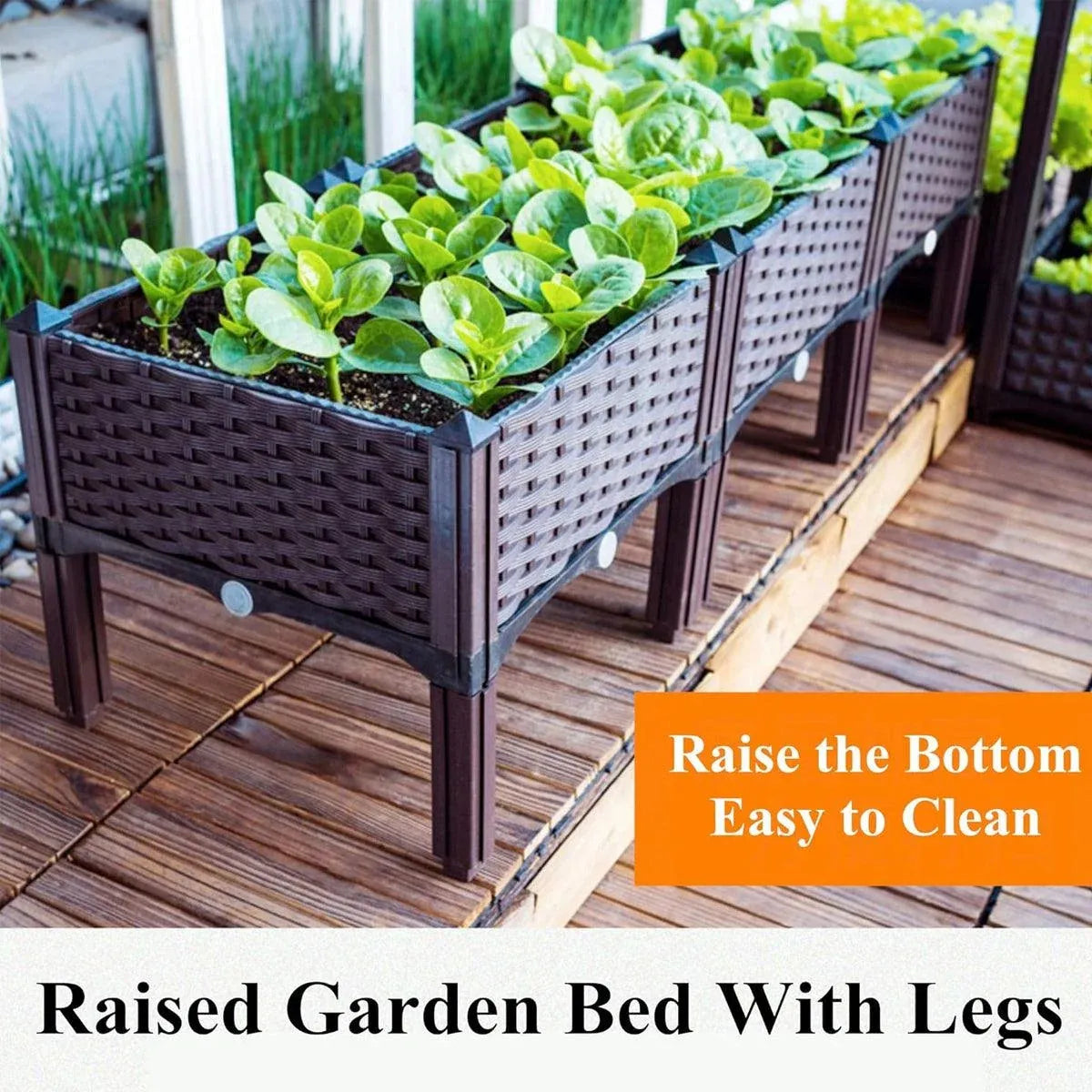 Outdoor Rectangular Balcony Vegetable Planter Box Garden Flower Planting