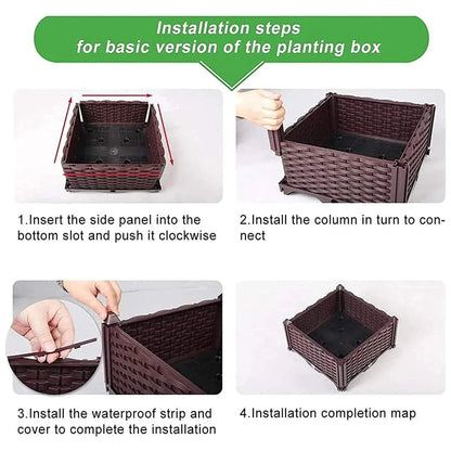 Outdoor Rectangular Balcony Vegetable Planter Box Garden Flower Planting