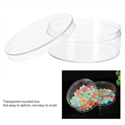 10pcs Clear Round Gift Boxes Plastic Candy Storage Containers for Party Favors - 15x6.5cm