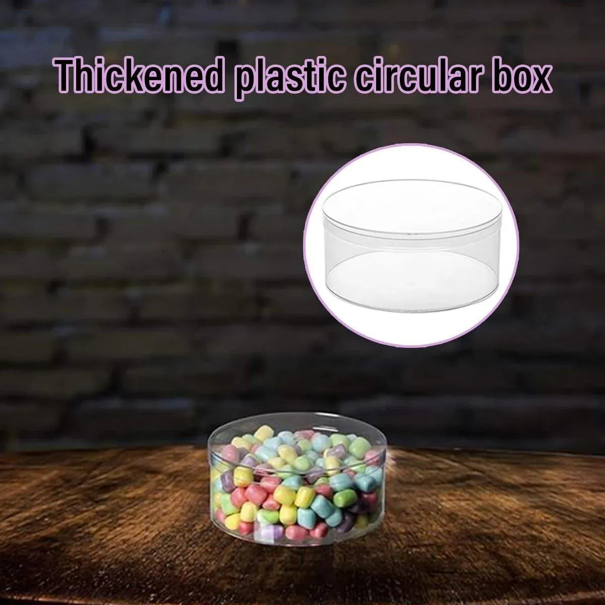 10pcs Clear Round Gift Boxes Plastic Candy Storage Containers for Party Favors - 15x6.5cm