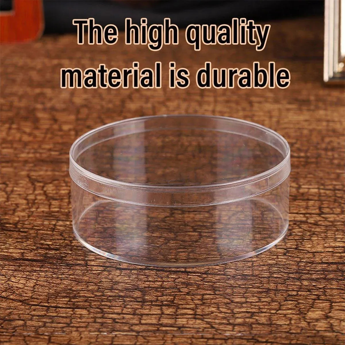 10pcs Clear Round Gift Boxes Plastic Candy Storage Containers for Party Favors - 15x6.5cm